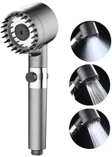 Cabezal de ducha de mano de alta presión con función de masaje, diseño de franja vertical, Filtro para la ducha,Filtro agua ducha,Alcachofa ducha,