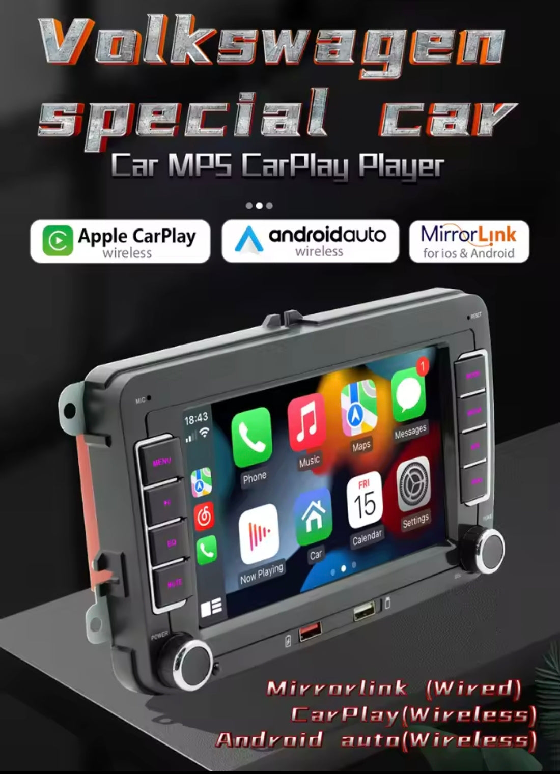 radio pantalla car play Android GPS entrada USB bluetooth Wi-Fi  cámara Volkswagen Seat Skoda