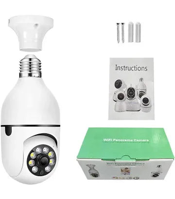 Cámara de vigilancia con bombilla E27, Monitor de seguridad inteligente para el hogar, Wifi, visión