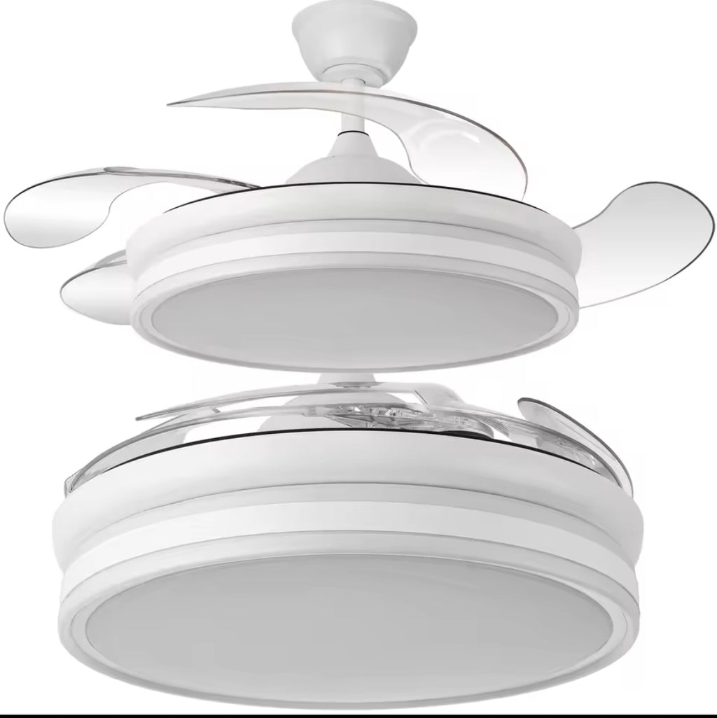 Ventilador de techo con 4 aspas 6 velocidades tres modos de luz 🚥 blanco amarillo natural 👌 con mando de una gran selección en la tienda soufiane bazar