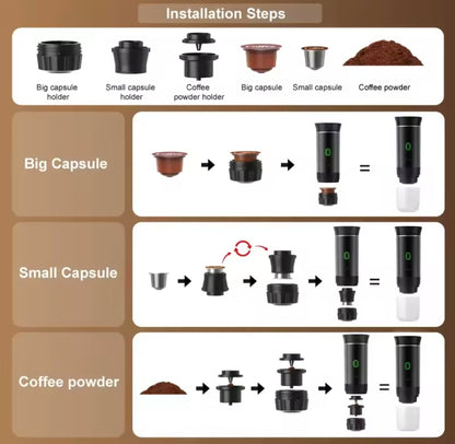 Cafetera portátil inalámbrica cápsulas