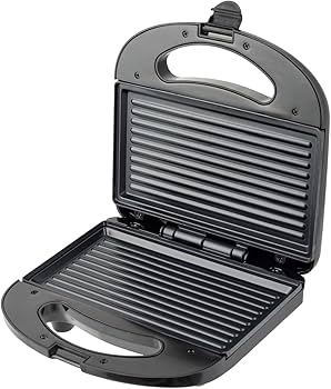 Sandwichera 750W – Placa marca Emma  fija para sándwich y parrilla, tamaño 21,2 x 11,9 cm, calentamiento rápido, diseño compacto, ideal para paninis y tostadas crujientes