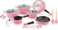 Batería de cocina de inducción Royalty Line® Con asas extraíbles - Apto para horno - Sartenes para todo tipo de calor - Revestimiento antiadherente - rosa 🩷 gris 🩶 y Negro 🌑 lila 🟣