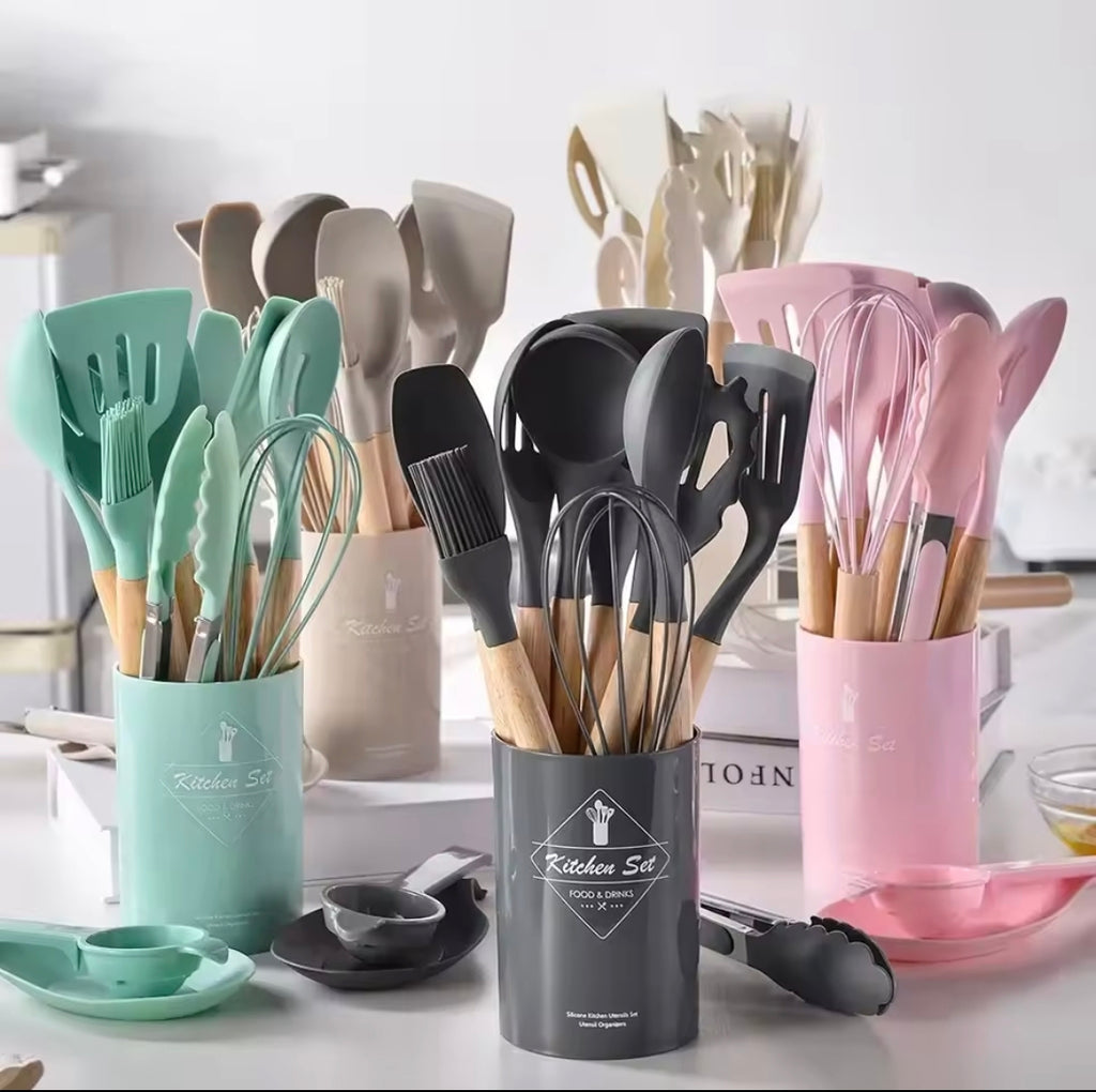 Set utensilios cocina dé silicona