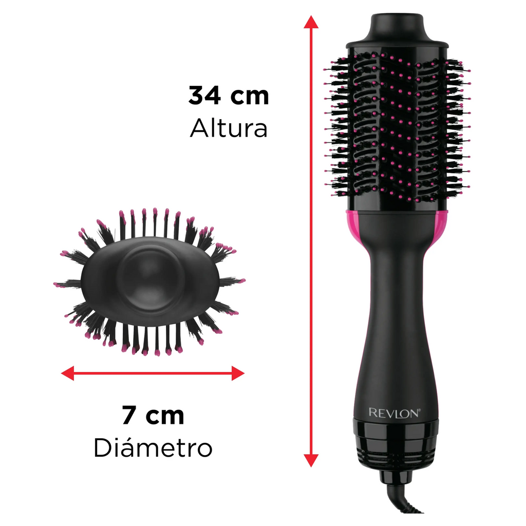Cepillo de aire caliente, secador y voluminizador de un solo paso, cepillo secador de pelo con generador de iones negativos para alisar y rizar,