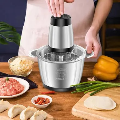 Picadora eléctrica de acero inoxidable 304 de 2 velocidades, procesador de alimentos, cortadora de verduras y alimentos, máquina cortadora de carne