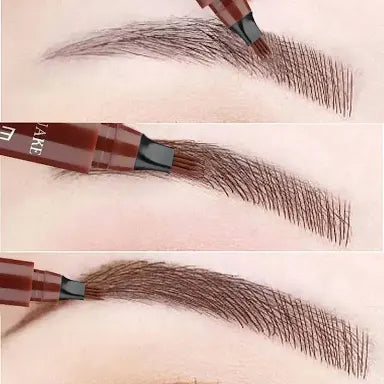 Lápiz de cejas Microblading marrón 4D, 4 tenedores, punta, lápiz de tatuaje de cejas, boceto fino de larga duración, maquillaje líquido para cejas 2.99€