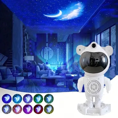 Astronauta proyector galaxias, Robot de luces para habitacion, Proyector de Estrellas con Luz USB, Astronauta luz, Proyector Galaxia Astronáutica con música 🎼🎵