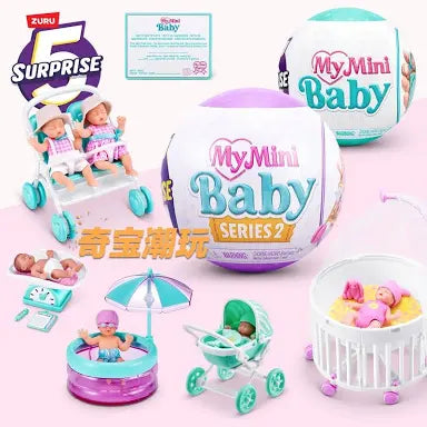 Mini Baby Serie 2 de ZURU, cápsula misteriosa Coleccionable, Juguete para niñas, bebé Realista en Miniatura, Kit de Juego y Accesorios