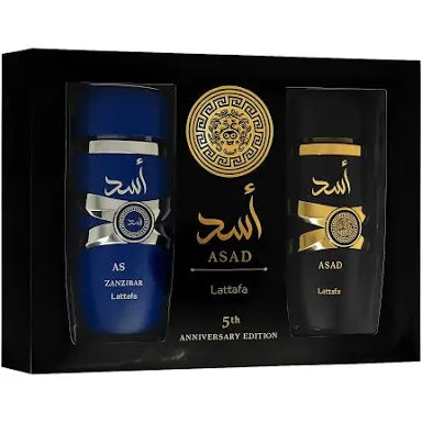 Pack perfumes Asad y Asad Zanzíbar EDP para hombres de Lattafa de 100 ml
38.90€