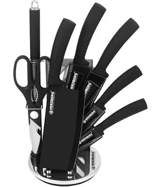 Juego de 8 Cuchillos de Cocina profesional de Acero Inoxidable con Afilador y Soporte Giratorio, Negro
34,90€
Sin coste