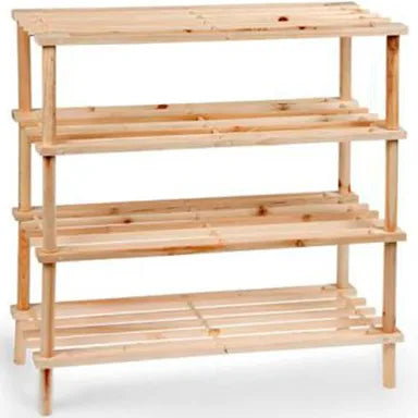 Zapatero 4 Baldas Madera Natural 63x26.5x68xcm Sanda