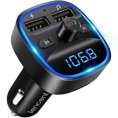 Transmisor FM Bluetooth para Coche, Manos Libres Inalámbrico Reproductor MP3 Coche, Adaptador de Radio con Dual USB 5V/2.4A & 1A, Soporte para música 🎵 🎼